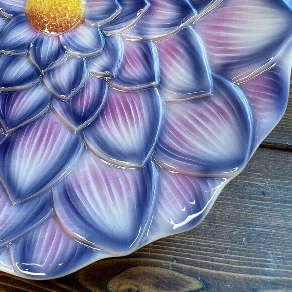 8.5” Pink Flower Daisy Serving Bowl Dish Marshall Field's Made In Italy #12150 - Picture 3 of 7